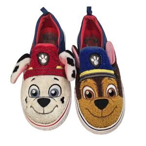 Paw Patrol Shoes Kids Size 11 Slip On Marshall Chase Blue Red Cartoon Puppy